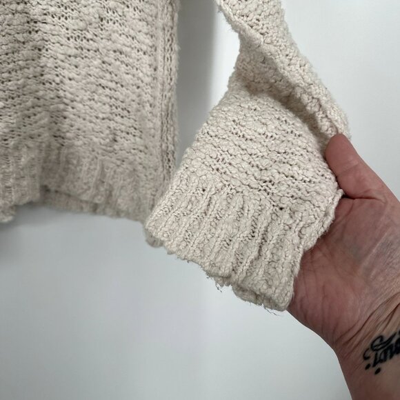 Free People Sweater Women's Songbird Sweater Cream Size Small - Picture 3 of 5